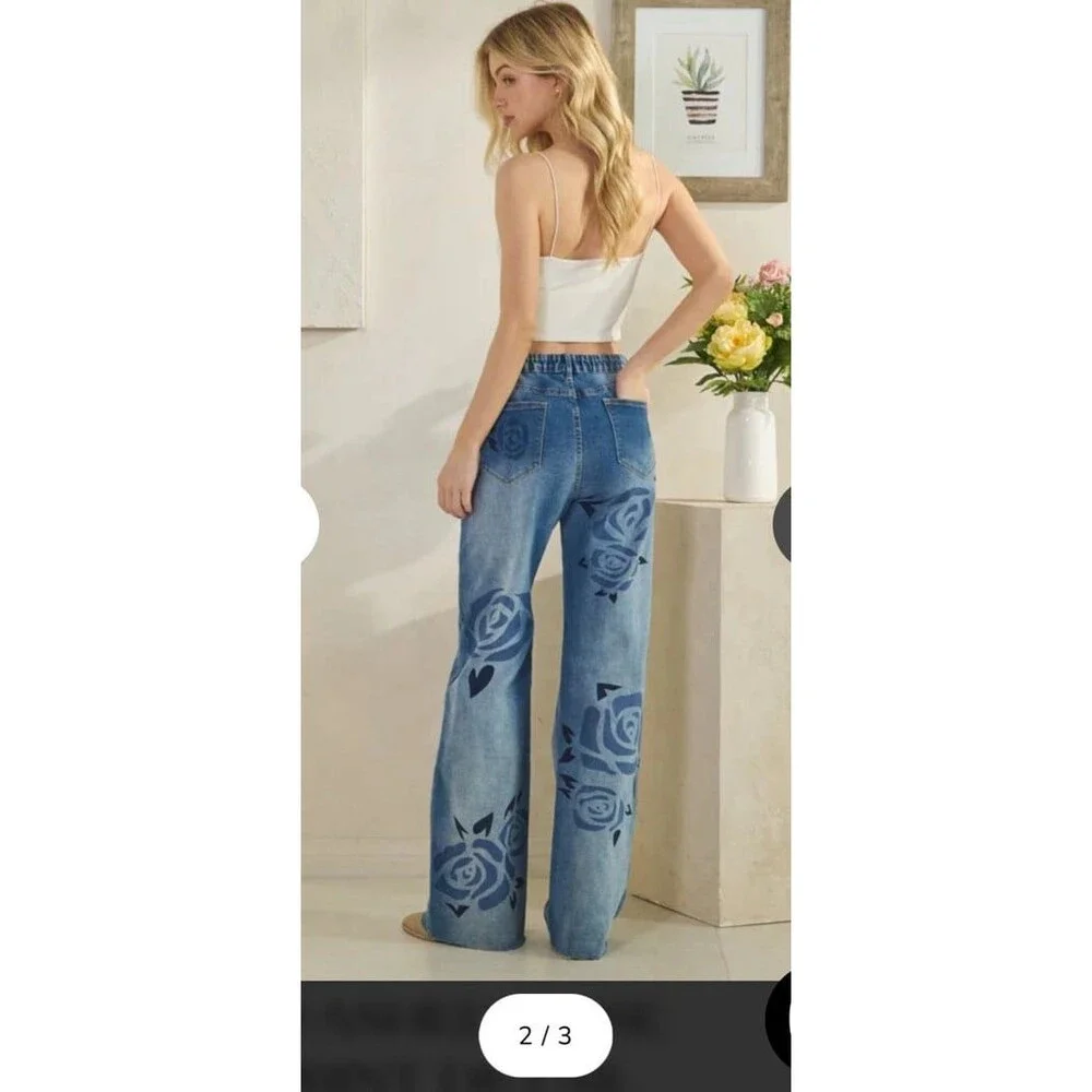 OLI & HALI jeans OH! jeans Oli and Hali pants OLI HALI jeans floral OLI&hali XL